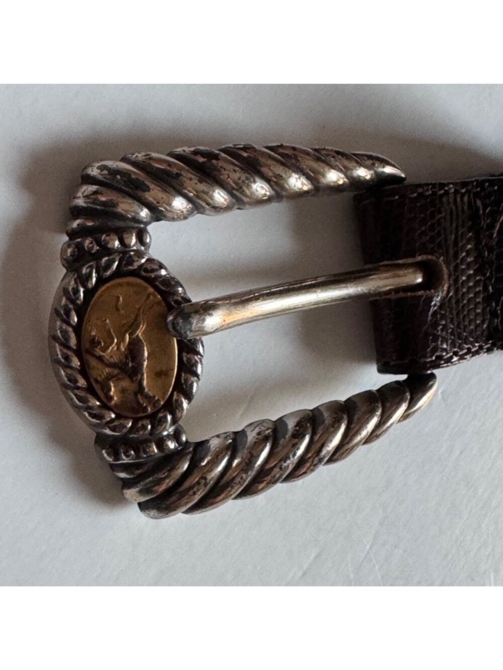 Brighton Brown Leather Belt Museum Collection M 37809 Sphinx Pegasus Vintage 90s - Picture 6 of 16